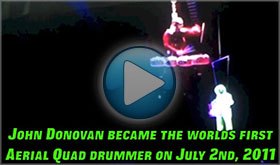 John Donovan The Party Percussionist is the Worlds First Aerial Quad Drummer