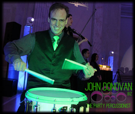 John Donovan The Party Percussionist is the perfect addition for your New York,  New Jersey or Long Island wedding or mitzvah DJ MC entertainment package