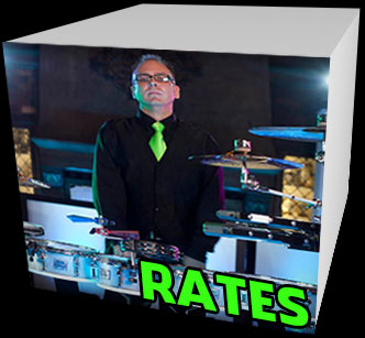 Rates for John Donovan The Party Percussionist whom is the perfect live musician for your New York City, Long Island or New Jersey wedding or mitzvah DJ MC entertainment package